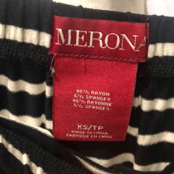 black white striped stretch skirt XS - Picture 3 of 3